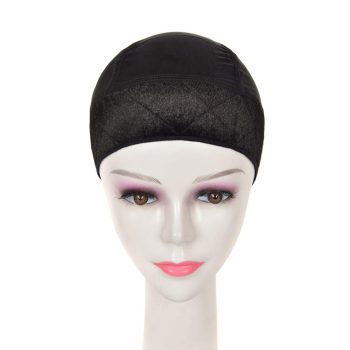 Wig Grip Cap 2-in-1 Adjustable Comfortable Velvet Wigs Cap for Lace Frontals and Wigs,Silk ice Wig Cap (Black)