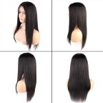 Lace Frontal Wigs 180% Density for Women Straight Hair Wigs Lacefront Human Hair Middle Part Bob Wig 13x4x1 T Part Brazilian Hair Medium Long Shoulder Length Glueless Wigs (Natural Black Color, 18")