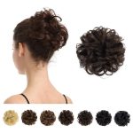 100% Human Hair Bun Extension - Human Hair Messy Bun Hairpieces Brown Hair Bun Extensions for Women - Real Human Hair Bun Natural Hair Bun Scrunchies Updo Chignons Daily - Dark Brown