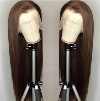 Brown Synthetic Lace Front Wig Long Straight #6 Lace Front Wig For Women Heat Resistant Fiber Makeup Lace Wigs