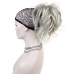 Synthetic Ponytail Clip-on Straight Wig Short Extensions hair Hairpiece Silver Grey (51)