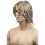 European USA Hot Men Wigs Short Flaxen Gold Color Men Natural Looking Hair Wig