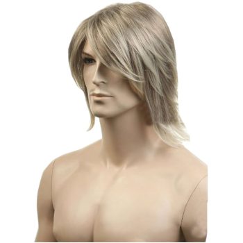 European USA Hot Men Wigs Short Flaxen Gold Color Men Natural Looking Hair Wig