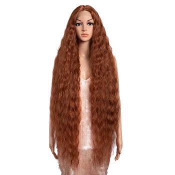 41" Lace Front Wigs Long Wavy Synthetic Wigs with Baby Hair Half Hand Tied 130% Density Wigs (41", 130T NEW)