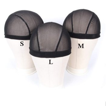 Mesh Dome Caps For Wigs 6 Pcs Stretch Breathable Mesh Dome Wig Cap Spandex Black Wig Caps For Making Wigs (6 Pcs, Black, L)