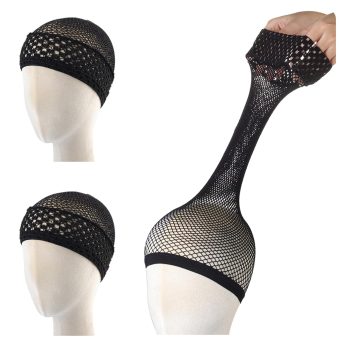 Extra Long Hair Net for Wigs Open End, Wig Caps for Women Non-slip, Mesh Caps for Long Thick Hair, Black 2 PCS