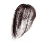 Mini Fringe French Bang Wig, Hair Toppers for Thinning Hair Women, Straight Clip in Forehead Topper Round 3D Toppers Hair Pieces Synthetic Fiber Hairpiece