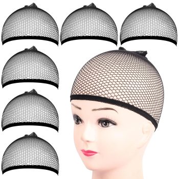 6PCS Wig Cap, 6PCS Black Mesh Wig Cap Net, Closed End Hair Mesh Net, Liner Weaving Caps for Women, Men, Kids, Wig Caps for Halloween, Cosplay