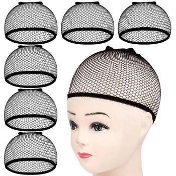 6PCS Wig Cap Non Slip, Black Mesh Net Wig Caps for Women Men, Kids, Weaving Hair Net Close End Fishnet