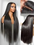 HAIR Straight 5x5 Lace Front Wigs Human Hair Glueless Wigs Human Hair Pre Plucked Pre Cut Long Black Wig Lace Closure Wigs Frontal Wigs Human Hair